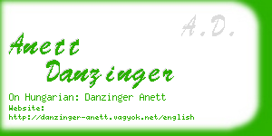 anett danzinger business card